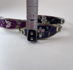 Pick (1)Mexico Silver Abalone Inlay Tension Cuff Bracelet-Black,Purple, or Pink