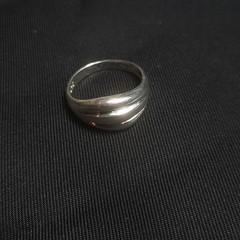 925 Sterling Silver Modernist Ribbed Dome Ring Signed NF Nickel Free Size 6.75