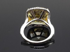 Canary Diamond 4.20 Ct Art Deco Antique Vintage Wedding Ring 925 Sterling Silver