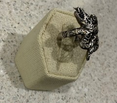 Vintage Sterling Silver Filligree Snake Ring Intricate Swirling Details SZ 9.5