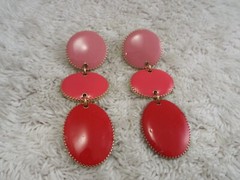 SUGARFIX Goldtone Pink Pierced Earrings (H6)