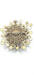 Signed Miriam Haskell Baroque Pearl Starburst Brooch Vintage Gold Tone