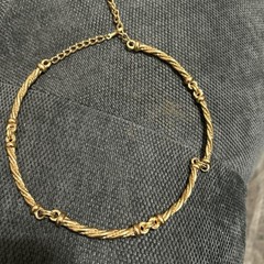 Vintage Gold Knot Hinged Link Rope Nevklace