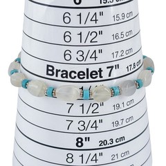 Vintage Sterling Silver 925 Moonstone Turquoise Beaded Bracelet 7.5″
