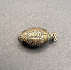 Vintage Avon Touchdown Football Pendant Charm w/ Box 1981 Gold Tone 1″