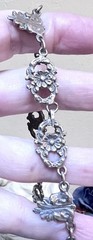 WONDERFUL Antique Italian Designer Ornate .800 Silver Floral Link Necklace