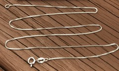 17.75” Vintage Italy 925 Cube / Box Chain Necklace Sterling Silver