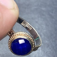 STERLING SILVER 925 Lot Ring W64 Sz7 Anna Beck Blue Stone Amazing Natural Gold