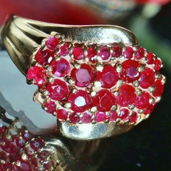 10k yellow gold ring 1.40ct natural, treated ruby size 8 vintage 4.27gr N3724