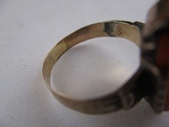 Antique Victorian Carnellian Cameo Ring Size 5 8K 333 Yellow Gold 3.1g