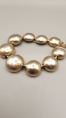 Vintage Vanity Les Bernard Gold Dome Link Bracelet Heavy 1.7oz Chunky 7.25″