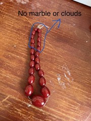 Wonderful Amber Cherry Bakelite Necklace 57 Grams (10 Beads Have No Marble)
