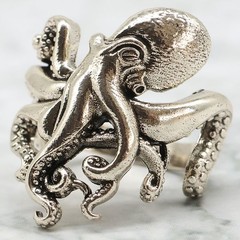Buy 3 Get 1 Free 8.4g Kraken Gothic Octopus Tentacles Mens Present Silver Rings