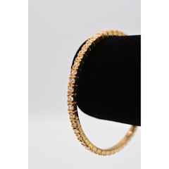Graziano Vintage Bangle Bracelet Rhinestone Crystal Gold Tone Signed 1990s Bin4