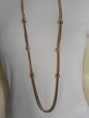 CHICO’S women necklace gold tone 24 inch long NWOT excellent condition