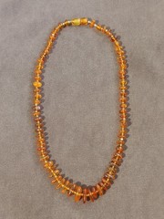 Vintage Natural Amber Necklace 17″ Ukrainian Handmade Jewelry USSR 13g