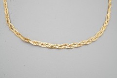 Vintage Gold Filled Braided Necklace 17.75″