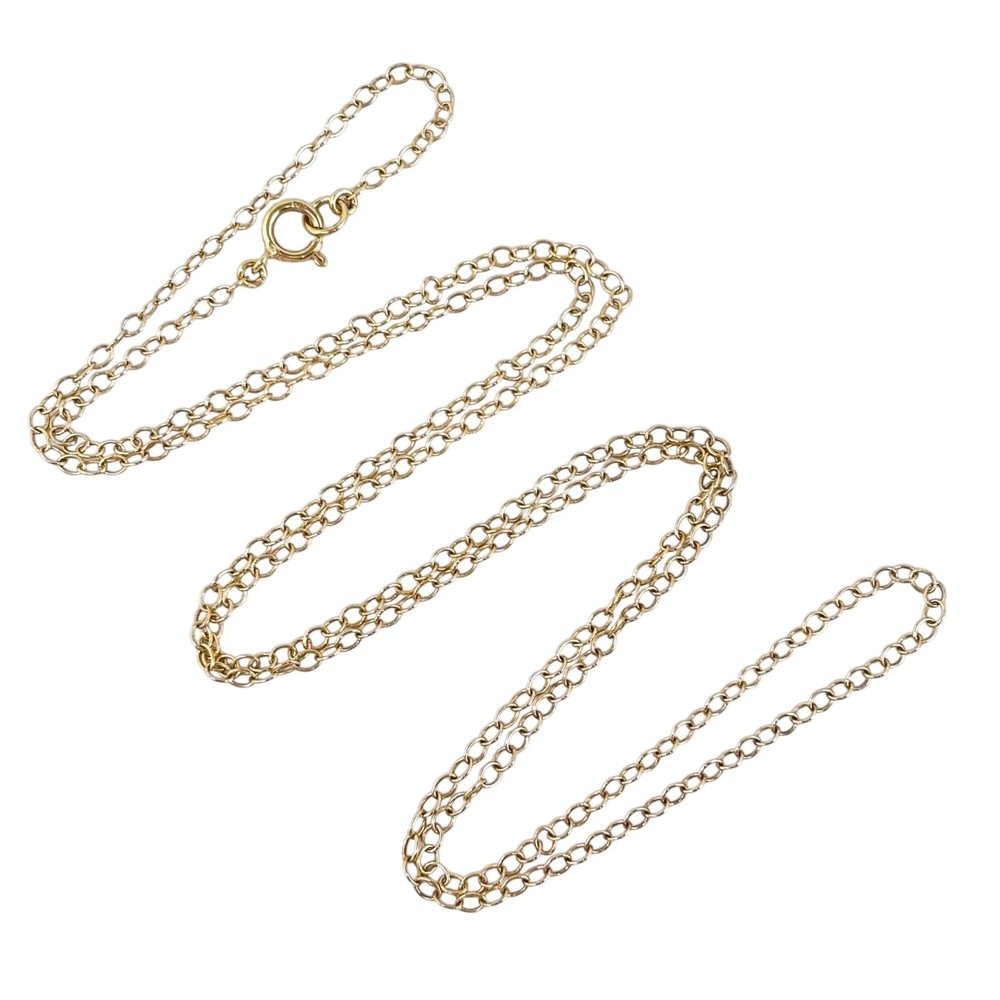 Vintage Gold-Tone Sterling Silver 925 2mm Cable Chain Necklace 30.5”