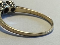 Estate 1940s Retro 14K YG WG 3 Diamond Ring Size 9.75 ~0.34 CTTW Clarity VS+/GH