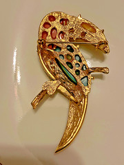 three pins /brooches,two birds and one pegasus.one florenza and two unsigned.