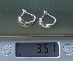 Vintage Earrings 925 silver Weight 3.51 g. Rhodium plated. Ukrainian jewelry.
