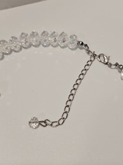 Crystal glass bib necklace unsigned designer – ONE DANGLE IS MISSING BEADS