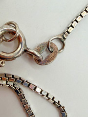 STERLING SILVER 925 ITALY BOX CHAIN NECKLACE HEART CAGE PEARL PENDANT WOMEN