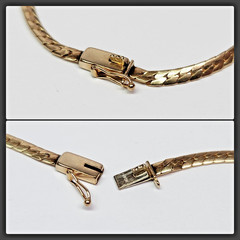 COOL 1980s 13-14k Multi-Tone Gold Herringbone Diamond Pave’ Chevron 16″ Necklace