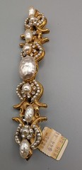 Vintage Miriam Haskell Baroque Faux Pearl Rhinestone Brooch w/ Original Tag