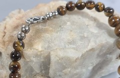 Vintage Graduated Tiger’s Eye Beaded Necklace Natural Stone 51cm