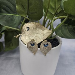 Vintage mid-century BSK leaf demi-parure matching set