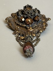 Vintage Rare Victorian style signed Maya Evangelista smoky topaz 1950-1960