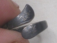 vintage 925 sterling silver Siam adjustable ring engraved band Goddess jewelry