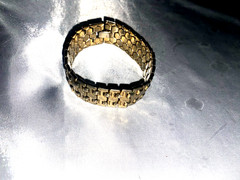 Vintage Crown Trifari Gold Bracelet Honeycomb/ Hexagon Design