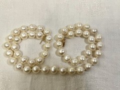 Princess Length White 18” Cultured FW Pearl Necklace 14k Gold clasp 7-8mm