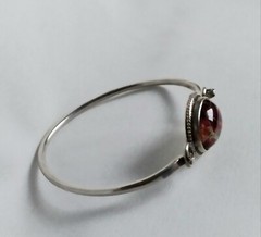 Vintage Mexico 925 Rope Accented Oval Diachroic Glass Tension Bangle Bracelet