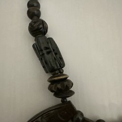 Vintage African Necklace Handcarved Horn Beads, Antique