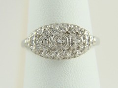 Vintage 10K Yellow and White Gold 1950’s Diamond Princess Ring Size 6.25