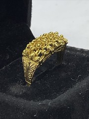 BEAUTIFUL Ring Solid 15K Yellow Gol$ Filigree VINTAGE HANDMADE 4.3gr. Size 6.75