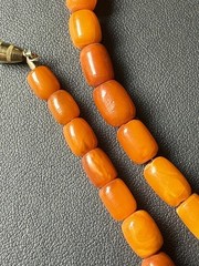 Vintage Soviet Baltic Amber Graduated Butterscotch Marbled 33g Necklace 26.5”