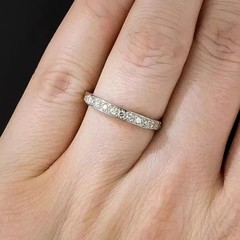 Vintage Style 2 Ct LabCreated Diamond Art Deco Wedding Band Ring 14K Gold Finish