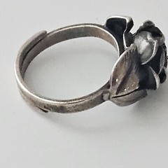 Theodor Klotz Teka Sterling Silver Rose w/ Leaves Ring 925 Size 5