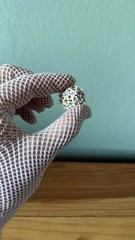 Vintage ART White Enamel Daisy Cluster Clip On Earrings Pastel Rhinestones 1”