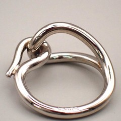 HERMES Logo Jumbo Scarf Ring Silver Accessories 05MA471