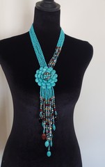 Joan Rivers RETIRED “Starlet Style ” Lariat Necklace In Faux Turquoise
