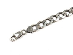 Vtg Sterling Silver 9.2mm Curb Link 22″ Chain Necklace Signed SJ