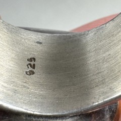 Vintage Sterling Silver 925 Oxidized Modernist Square Domed Wide Ring Size 7.5