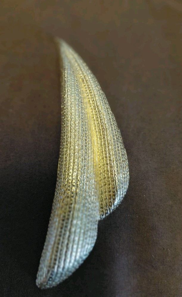 Les Bernard RARE Vintage 1970 Gold Tone Textured Runway Style Brooch Stamped VO