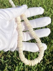 Vintage Hawaiian Surfer Puka Shell Bead Necklace 15 Inch Graduated up to 12+mm