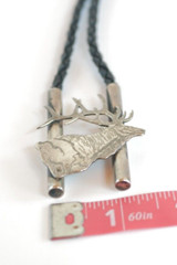 Zuni Native American BULL ELK Bolo Tie by Dale Edaakie Handmade Vintage